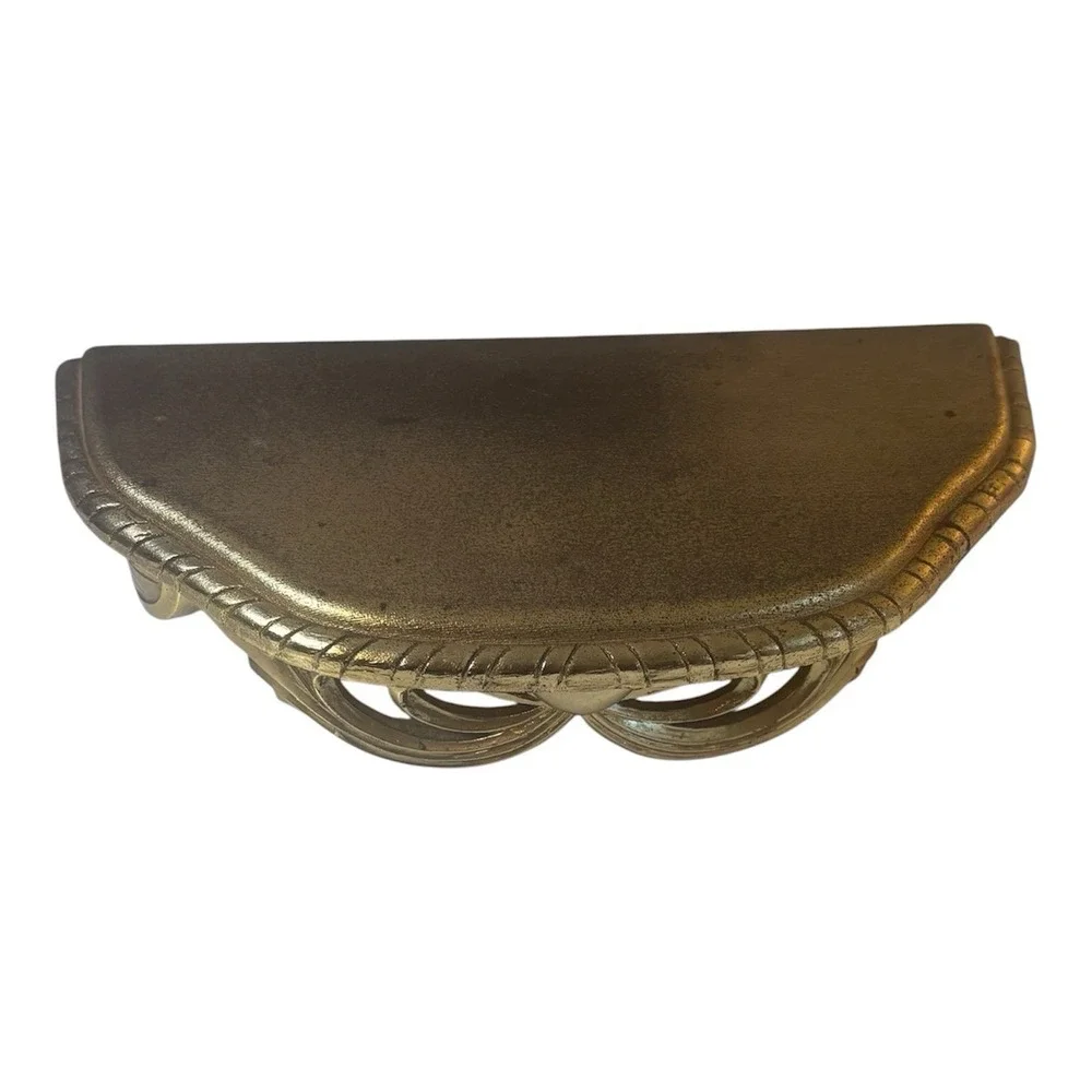 Vintage Homco Wall Shelf #3072 Gold Hollywood Regency 11.5